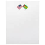 US and Sao Tome &amp; Principe Crossed Flags Custom Letterhead