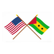 US and Sao Tome & Principe Crossed Flags posters