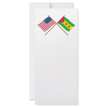 US and Sao Tome & Principe Crossed Flags Personalized Rack Card