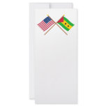 US and Sao Tome &amp; Principe Crossed Flags Personalized Rack Card