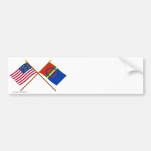 US and Sapmi Crossed Flags Bumper Sticker