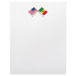 US and Senegal Crossed Flags Customized Letterhead