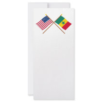 US and Senegal Crossed Flags Rack Cards