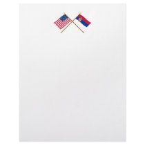 US and Serbia Crossed Flags letterhead