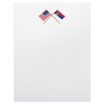 US and Serbia Crossed Flags Custom Letterhead