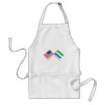 US and Sierra Leone Crossed Flags aprons