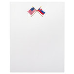 US and Slovakia Crossed Flags Letterhead Design