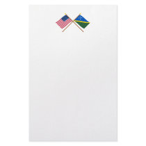 US and Solomon Islands Crossed Flags stationery by Vexillophile US and Solomon Islands Crossed Flags stationery