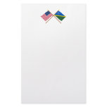 US and Solomon Islands Crossed Flags Customized Stationery