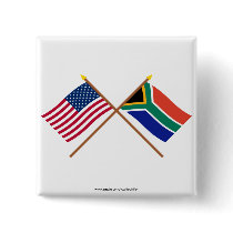 US and South Africa Crossed Flags Pins