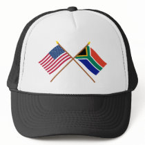 US and South Africa Crossed Flags Trucker Hat