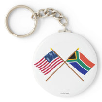 US and South Africa Crossed Flags Key Chains
