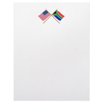 US and South Africa Crossed Flags Customized Letterhead