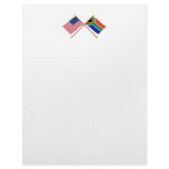 US and South Africa Crossed Flags Customized Letterhead