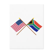 US and South Africa Crossed Flags Postcard