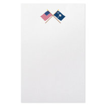 US and South Carolina Crossed Flags stationery