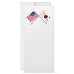 US and South Korea Crossed Flags Rack Card Design