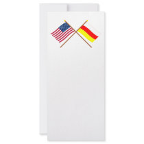 US and South Ossetia Crossed Flags Custom Rack Cards