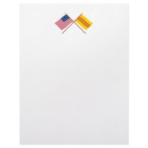 US and South Vietnam Crossed Flags Custom Letterhead