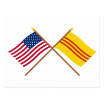 US and South Vietnam Crossed Flags Post Cards