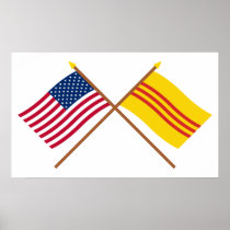 US and South Vietnam Crossed Flags Posters