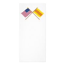 US and South Vietnam Crossed Flags Full Color Rack Card