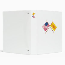 US and South Vietnam Crossed Flags Vinyl Binder