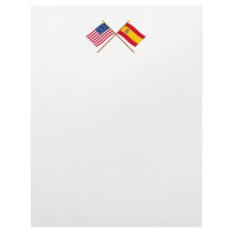 US and Spain Crossed Flags letterhead