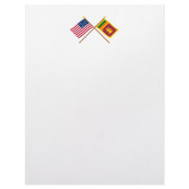 US and Sri Lanka Crossed Flags letterhead