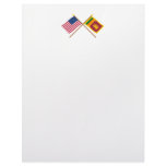 US and Sri Lanka Crossed Flags letterhead