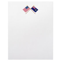 US and St Helena Crossed Flags letterhead
