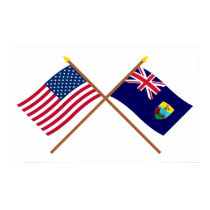 US and St Helena Crossed Flags posters by Vexillophile US and St Helena Crossed Flags posters