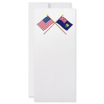 US and St Helena Crossed Flags Customized Rack Card