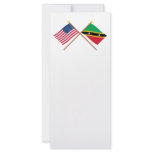 US and St Kitts &amp; Nevis Crossed Flags Personalized Rack Card