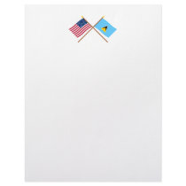 US and St Lucia Crossed Flags letterhead by Vexillophile US and St Lucia Crossed Flags letterhead