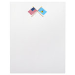 US and St Lucia Crossed Flags letterhead