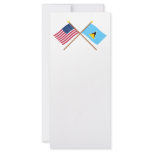 US and St Lucia Crossed Flags Rack Card Template