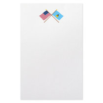 US and St Lucia Crossed Flags stationery by Vexillophile US and St Lucia Crossed Flags stationery