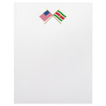 US and Suriname Crossed Flags Letterhead Template