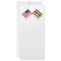 US and Suriname Crossed Flags Rack Card