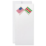 US and Suriname Crossed Flags Rack Card