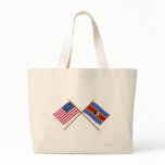 US and Swaziland Crossed Flags bags
