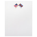 US and Swaziland Crossed Flags Personalized Letterhead