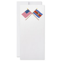 US and Swaziland Crossed Flags Custom Rack Card
