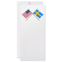US and Sweden Crossed Flags rack cards