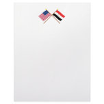 US and Syria Crossed Flags Letterhead Design
