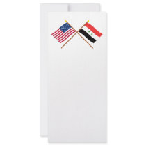 US and Syria Crossed Flags Rack Card