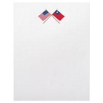 US and Taiwan Crossed Flags letterhead