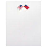 US and Taiwan Crossed Flags Letterhead Design