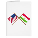 US and Tajikistan Crossed Flags cards